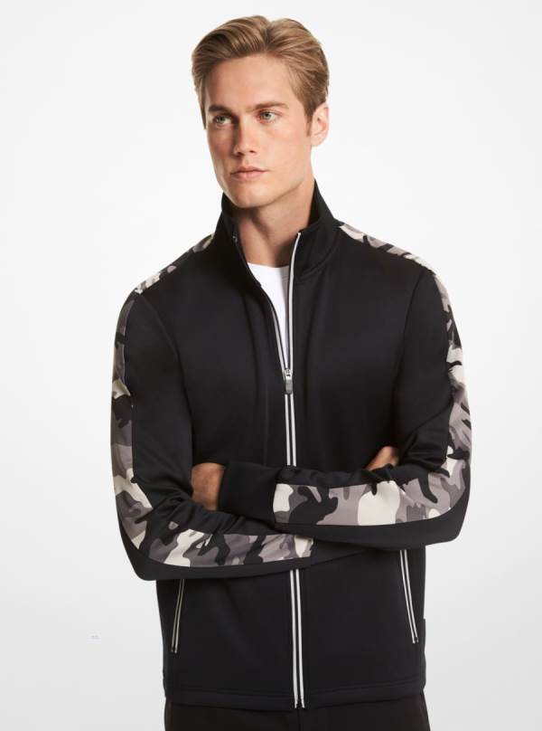 Panske Bundy Michael Kors Camouflage Scuba Track Čierne - Oblecenie Michael Kors Outlet | MOGYW-4756